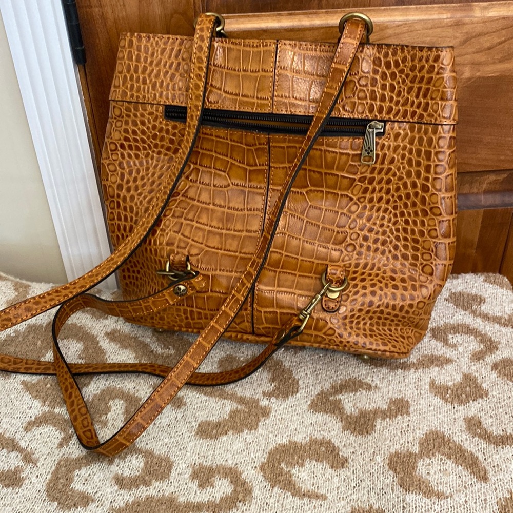 Leather backpack purse